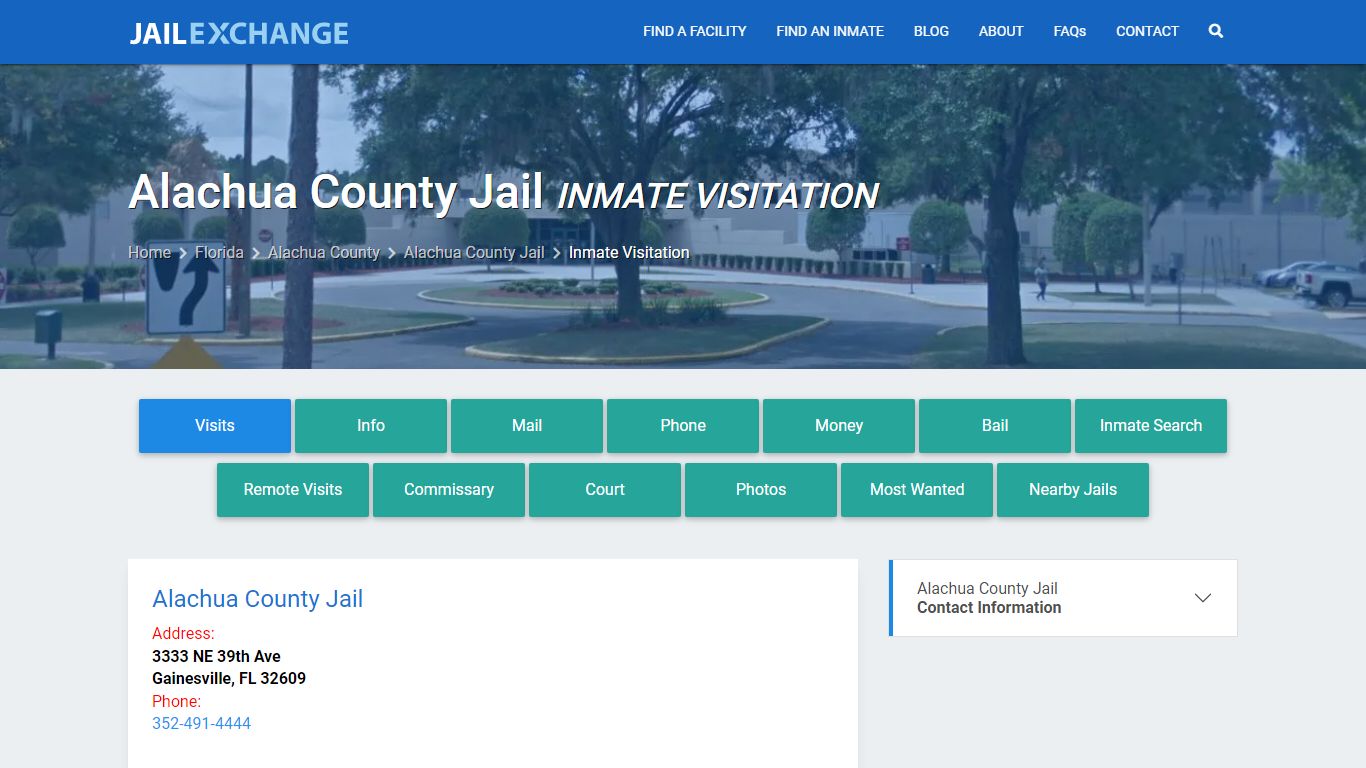 Inmate Visitation - Alachua County Jail, FL - Jail Exchange